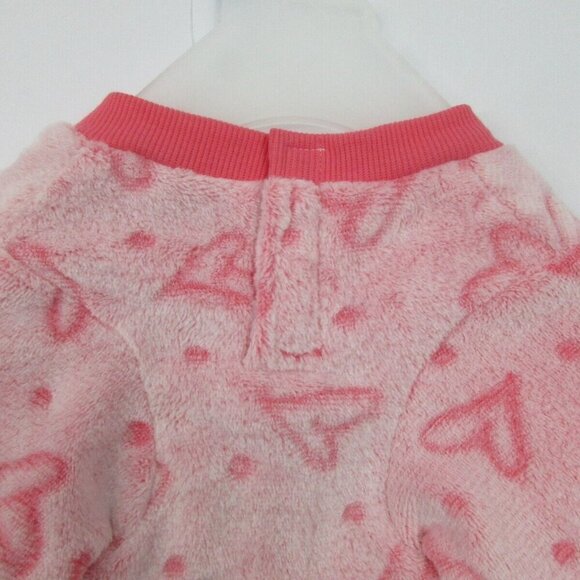 Furever Friends Dog‎ Pajamas Pink Heart Print Fleece Warm Soft Comfortable - Picture 3 of 7